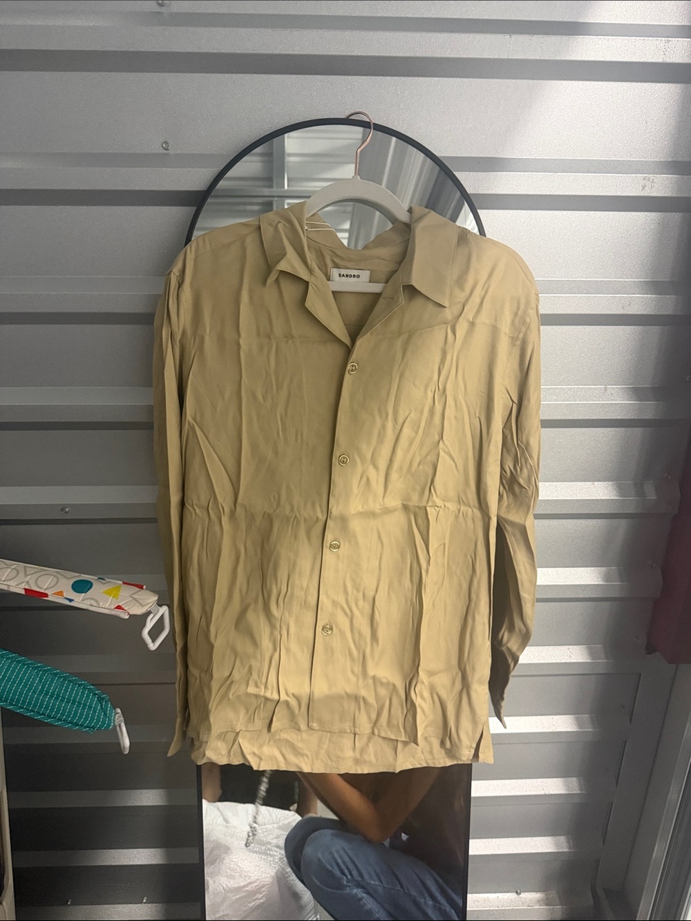 Sandro Women's Beige Button-Front Blouse